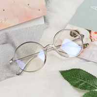 Lunettes anti-lumière bleue rondes vintage pour hommes et femmes, lentille transparente, monture en plastique, lunettes optiques, fausses lunettes, mode 3