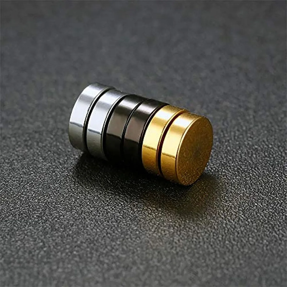 4 Pairs Simple Stainless Steel Magnetic Stud Earrings for Men Cross Pendant Ear Clips