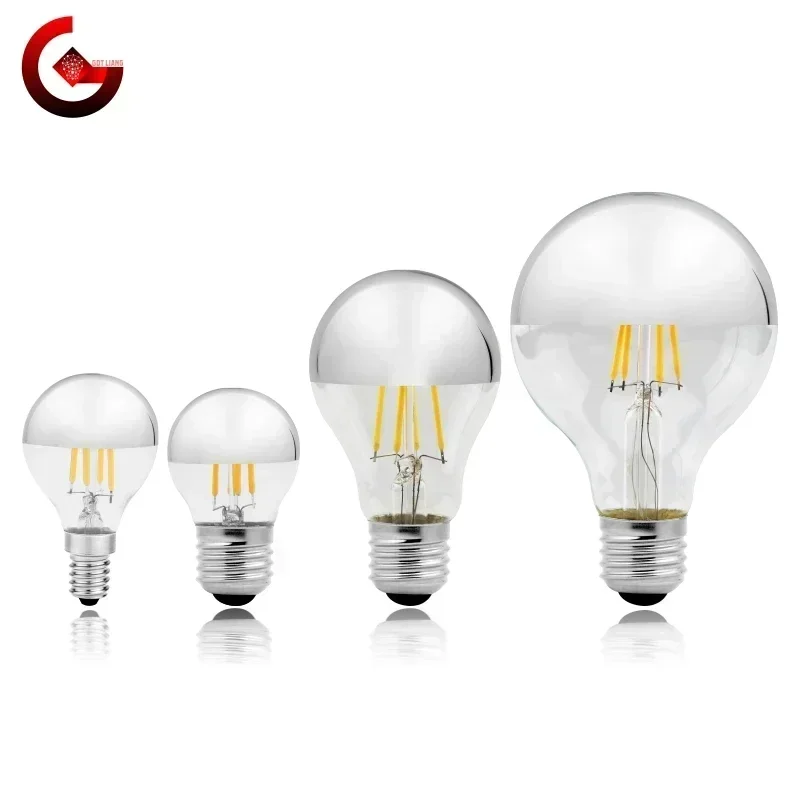 Mirror Silver Retro Edison LED Light Bulb - Vintage Filament with Warm White Lighting