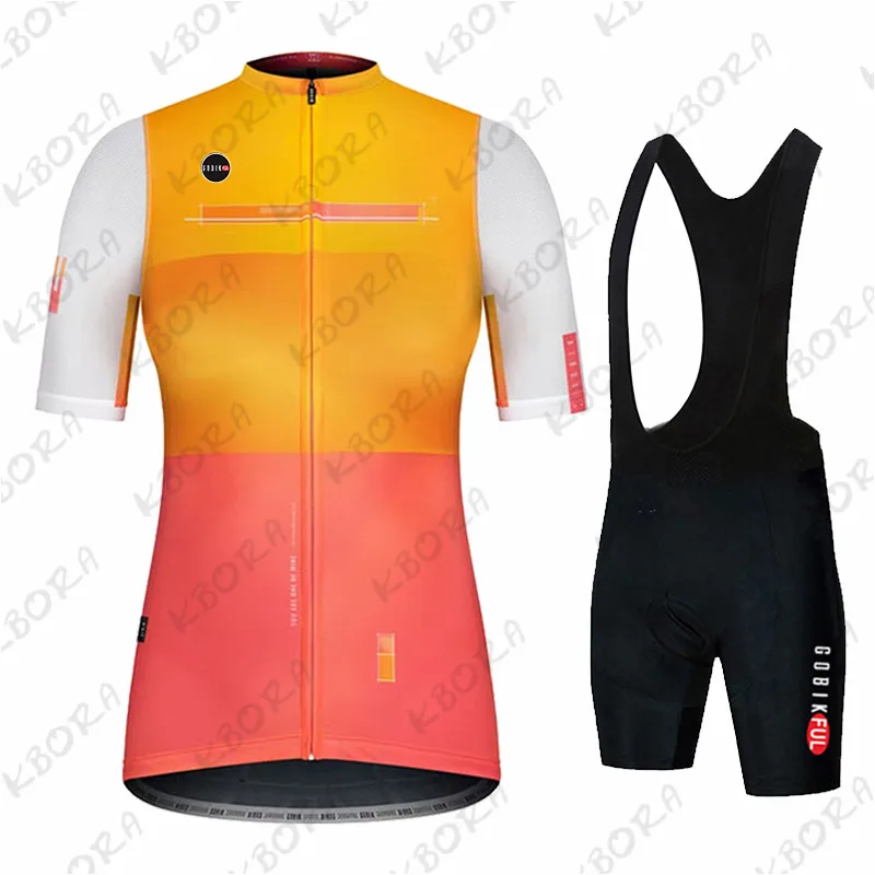 Gobikful Summer Cycling Jersey Set for Women, Anti-UV, Bicycle Clothing, Quick-Dry, Mountain Female Bike Clothes