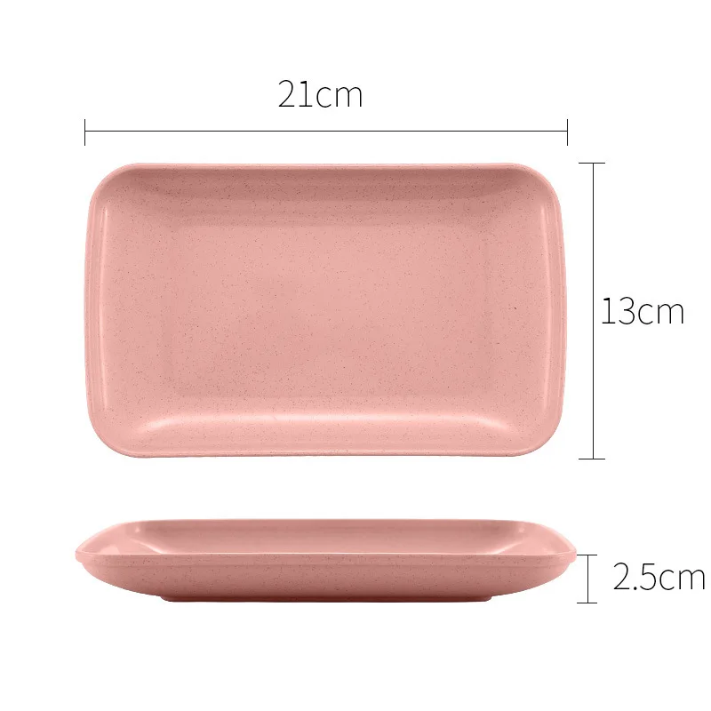 Dining Dish Creative Wheat Straw Rectangular Plate Melamine Healthy Tableware Kitchen Cooking Utensils Dessert Sushi Pasta Plate