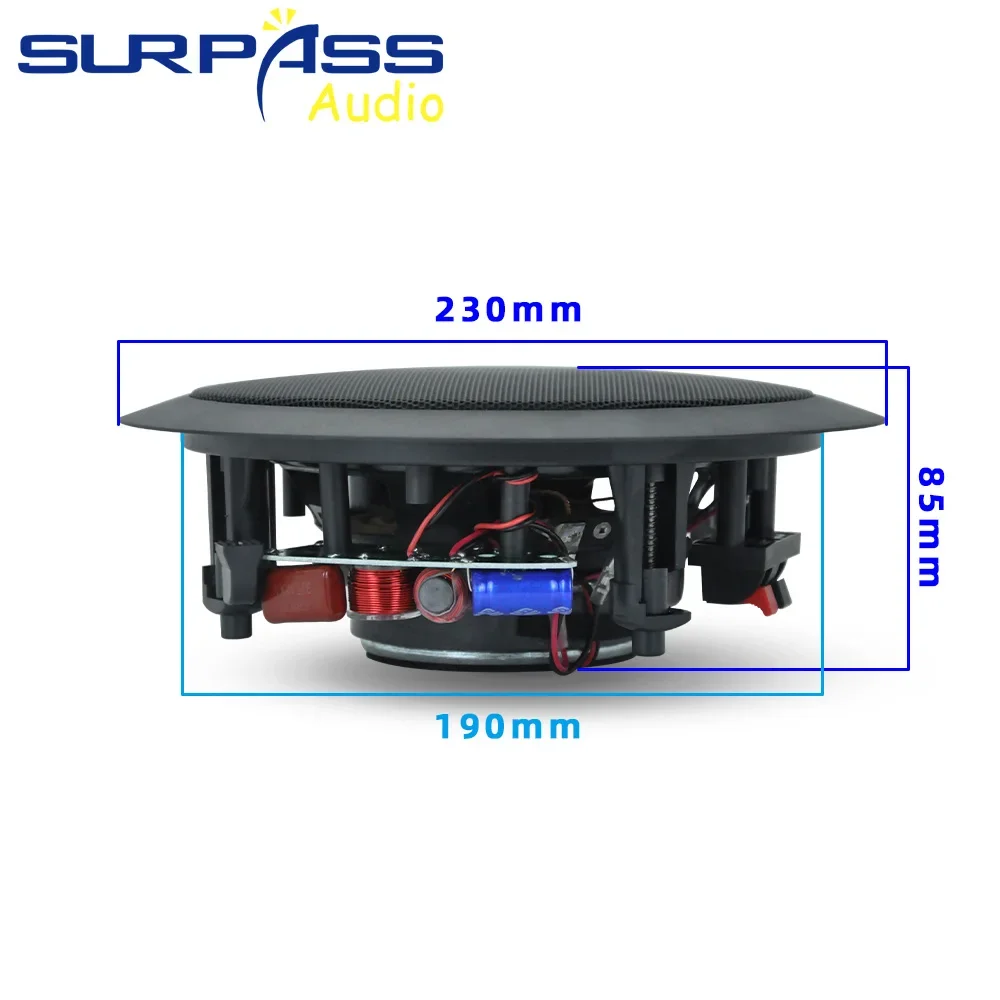 Home Theater Ceiling Speaker 6 Inch 8ohm 30W Coaxial Passive Speakers Flush Mount ABS Material Music Loudspeaker for Restaurant 4