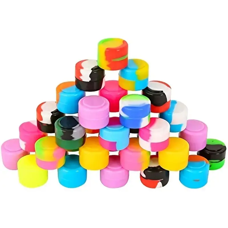 20pcs Assorted Colors Silicone Containers Multi Usage for Oil Wax  Concentrate 2ml SIlicone Jars - AliExpress
