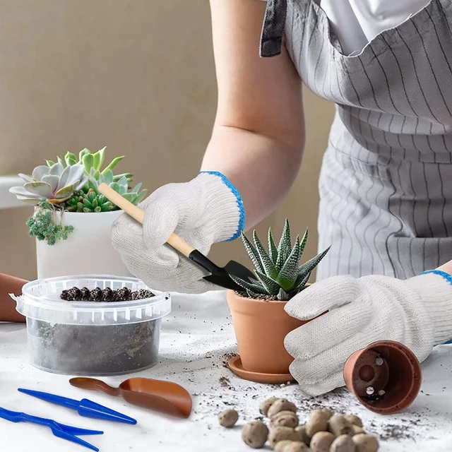 13 db Mini Zamatos Ültetési Szerszámok Kertészet Ültetvényes Szett Növények Bonsai Műtrágya Fúrókert Szerszám - Image 4