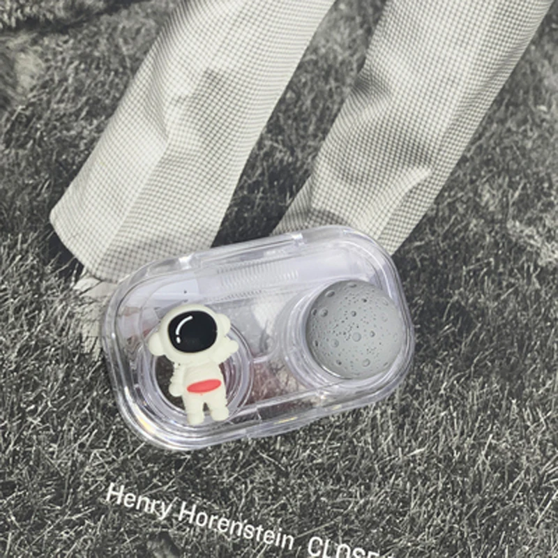 

Cartoon Designer Transparent Contact Lenses Case Travel Contact Lenses Case for Women Portable Contact Lens Box Container