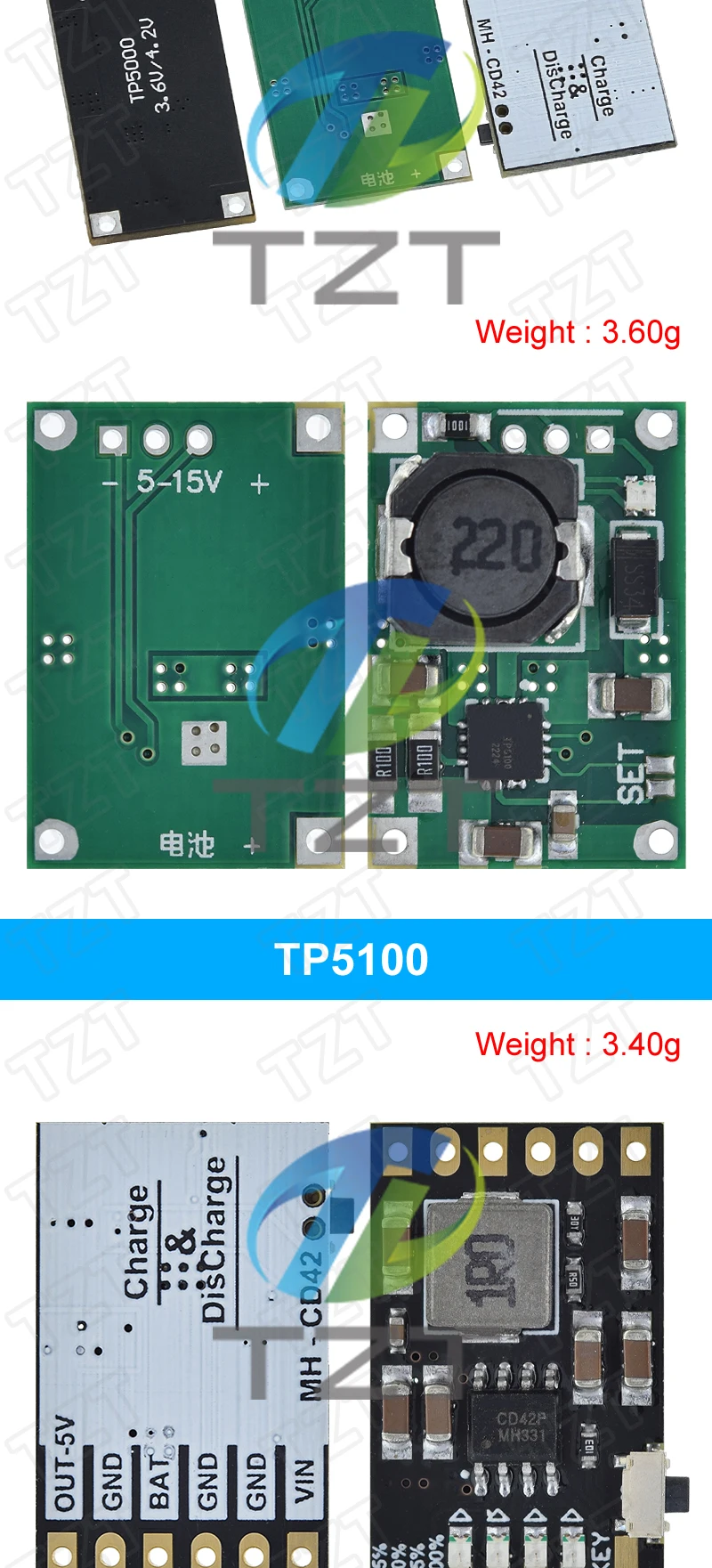 TP5100 Lademanagement-Stromversorgungsmodulplatine TP5000 1A 2A kompatibel mit 4,2 V 8,4 V Einzel- und Doppel-Lithiumbatterien – Detail 14