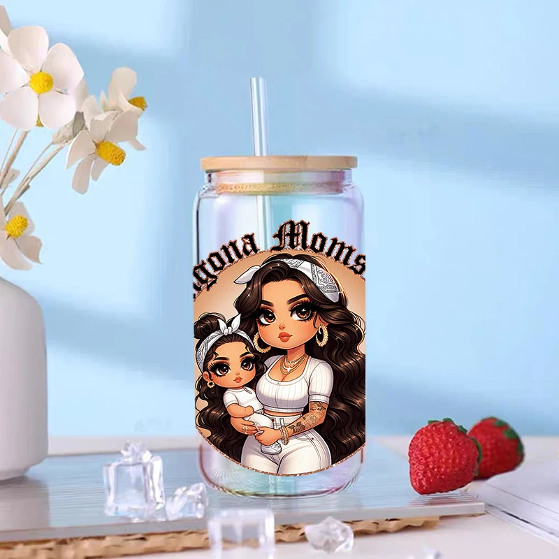 UV DTF Transfer Sticker Little Girl For The 16oz Libbey Glasses Wraps Bottles Cup Can DIY Waterproof Decals D15653