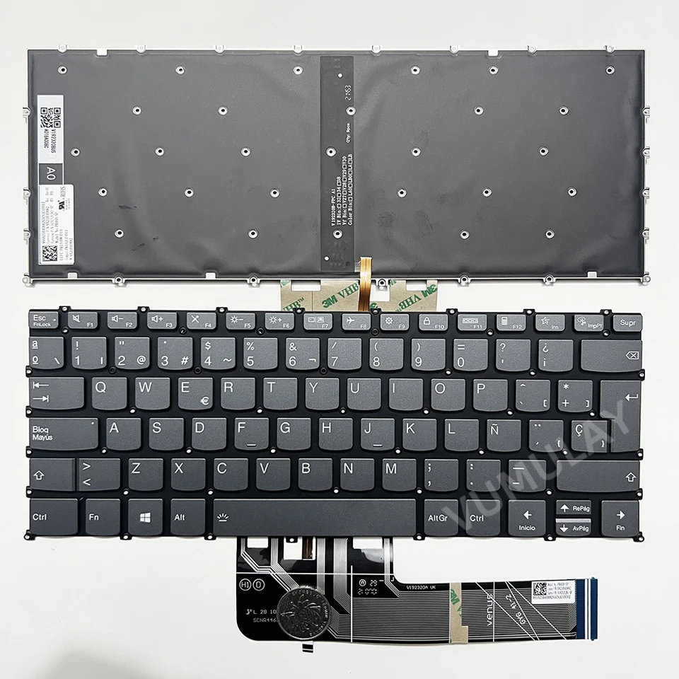 Spanish Backlit Keyboard for Lenovo IdeaPad 3-14ABA7 3-14IAU7, 5