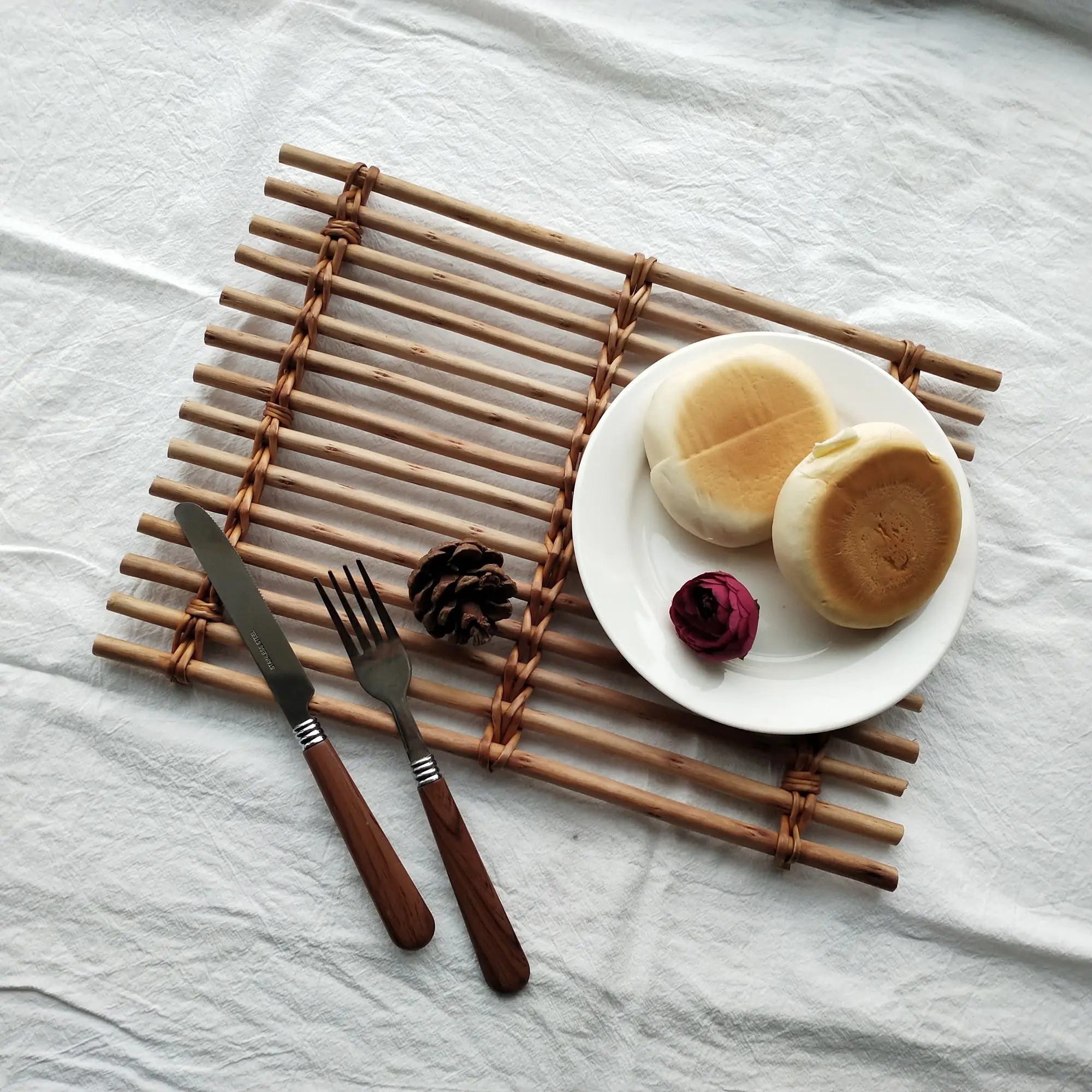 InsStyleOriginalWickerRattanStorageTrayRectangularTrayPlacemat