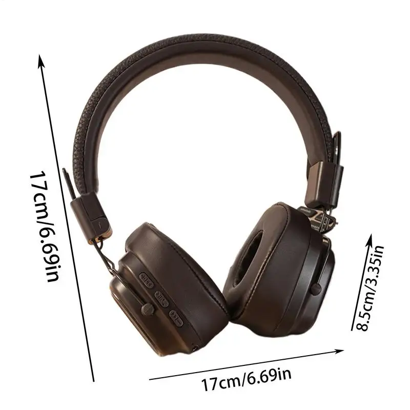 Wireless Headphones Portable Headset For Travel Vintage Heavy Bass Headphones For Women Men Portable Head-Mounted Headset