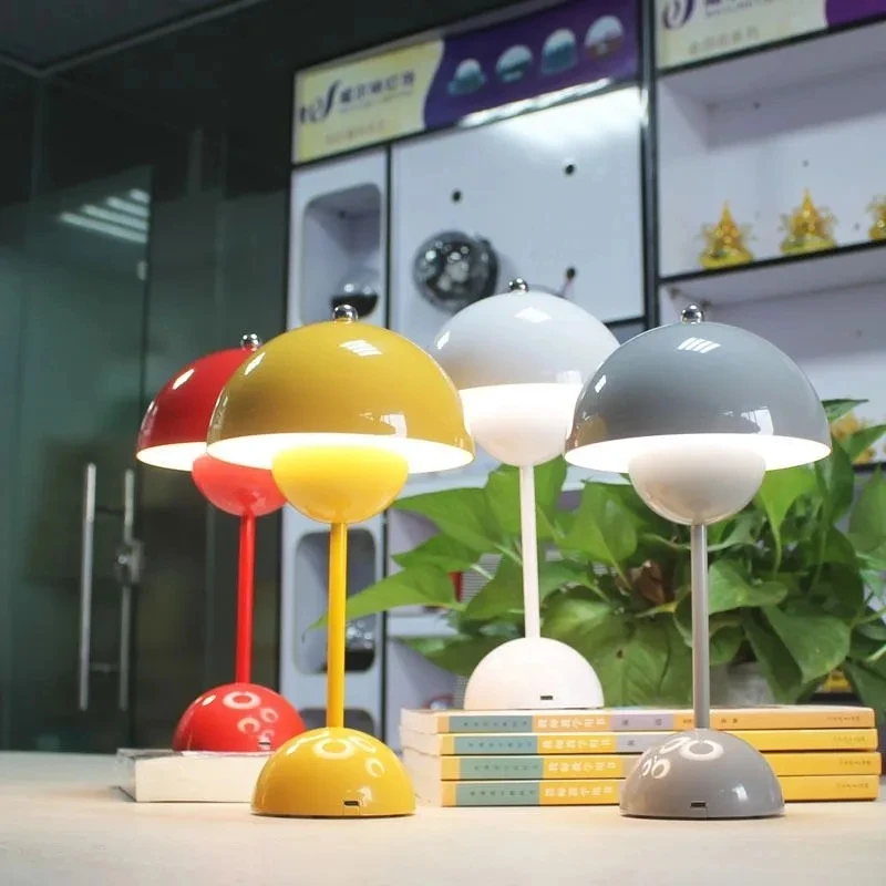

Ins Mushroom Bud Table Lamp Nordic Minimalist Creative Decoration Led Night Light Bedroom Bedside Table Lamp