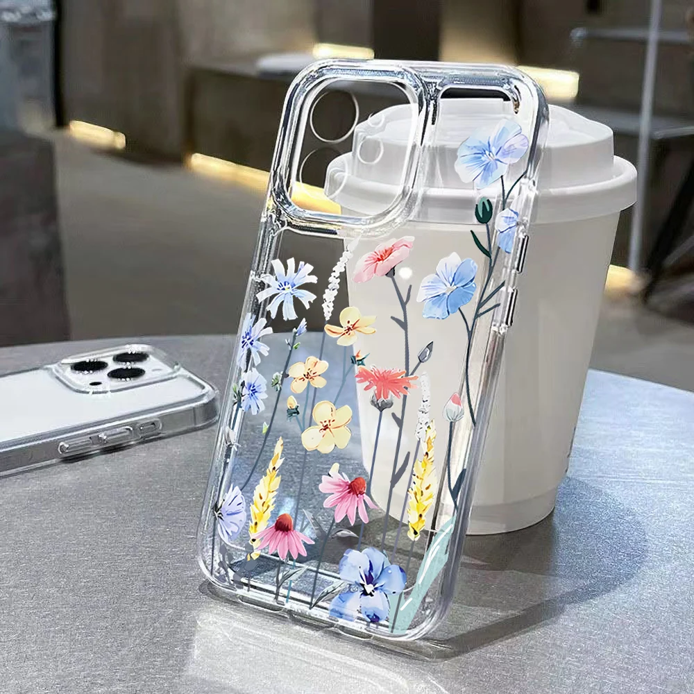 Floral Transparent Phone Case Cover
