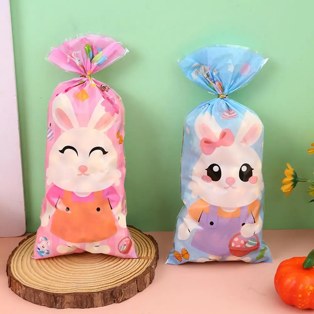 

Easter Treat Bag 50pcs Easter Bunny Candy Bags Capacity Cartoon Pattern Cute Cookie Wrapping Bag for Party Gifts Easter Bunny