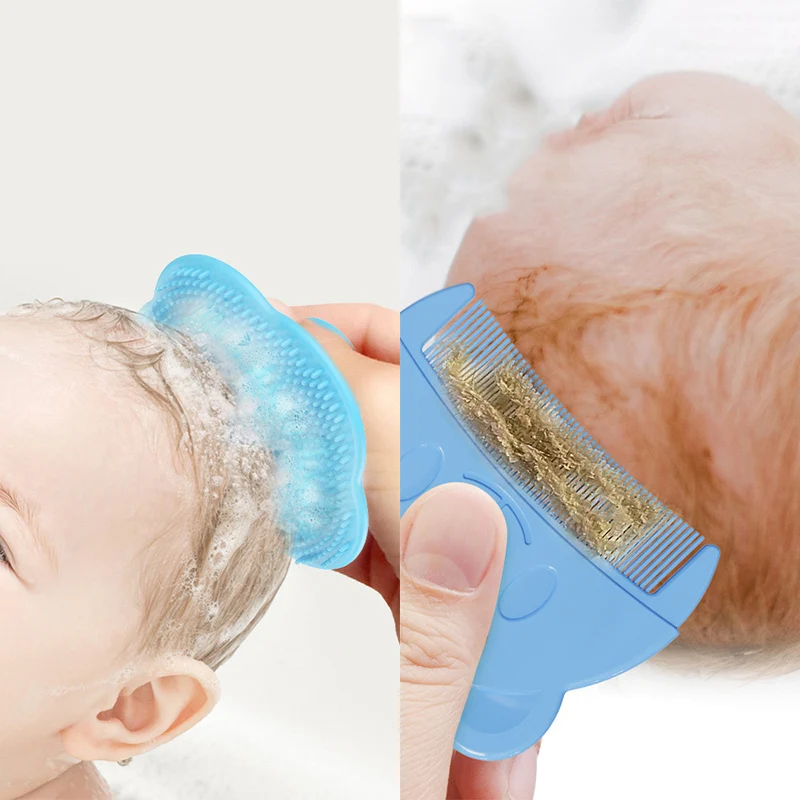 2pcs Baby Care Accessories Fetal Head Fat Comb Infant Bathing Soft Comb