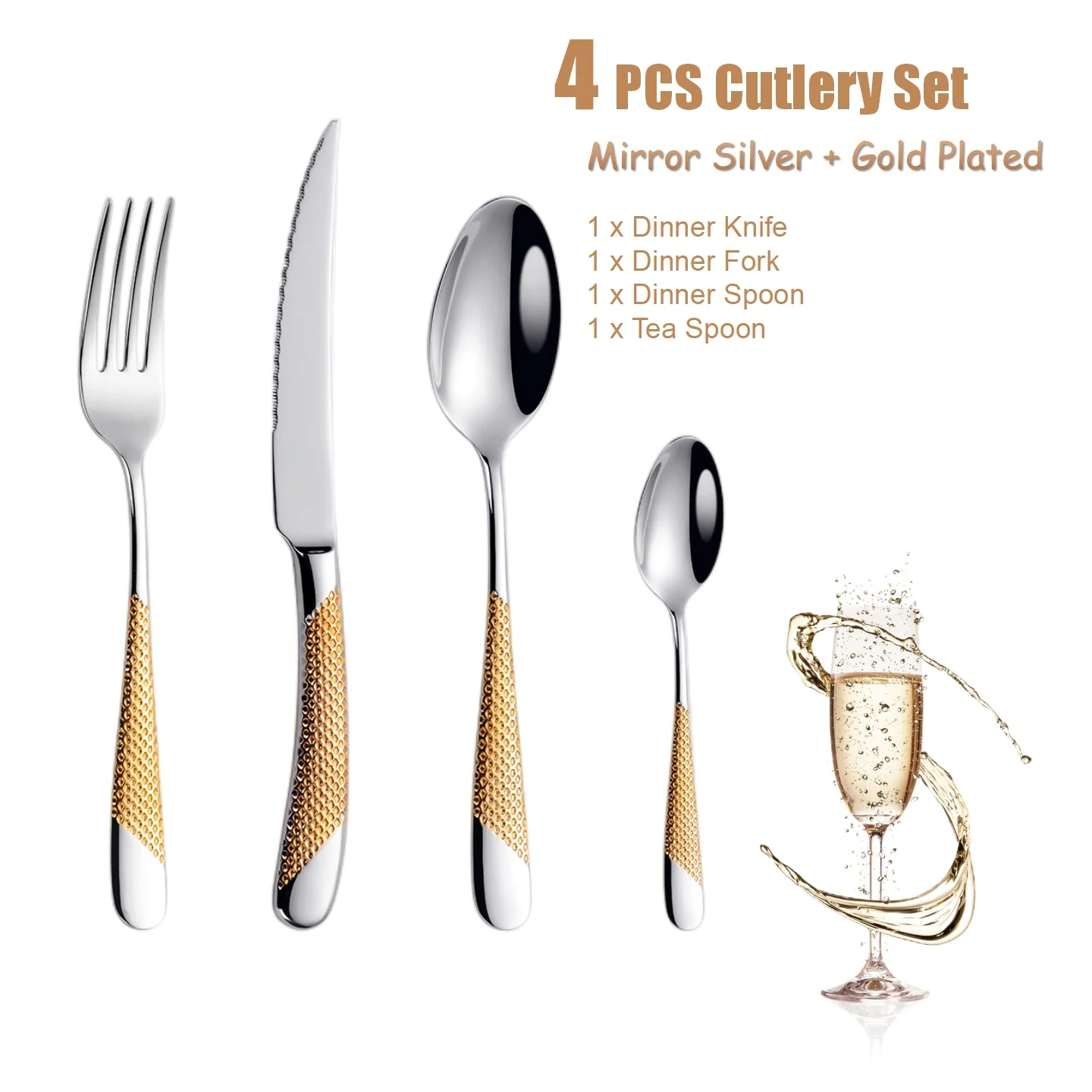 4PCS - Gold Plated
