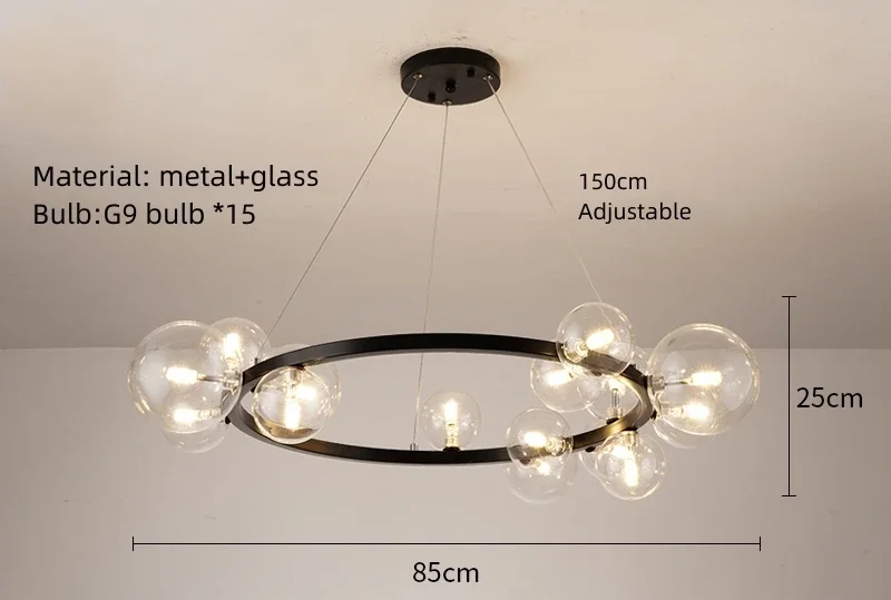 2 Paralumi In Vetro Sfera Trasparente - Diametro 10 Cm, Per Lampade A Sospensione, Design Elegante E Compatto