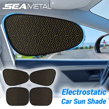 SEAMETAL Visiera parasole per auto elettrostatica Finestrino laterale Tende parasole Pieghevole Copertura di protezione solare a 5 strati Parasole riflettente UV