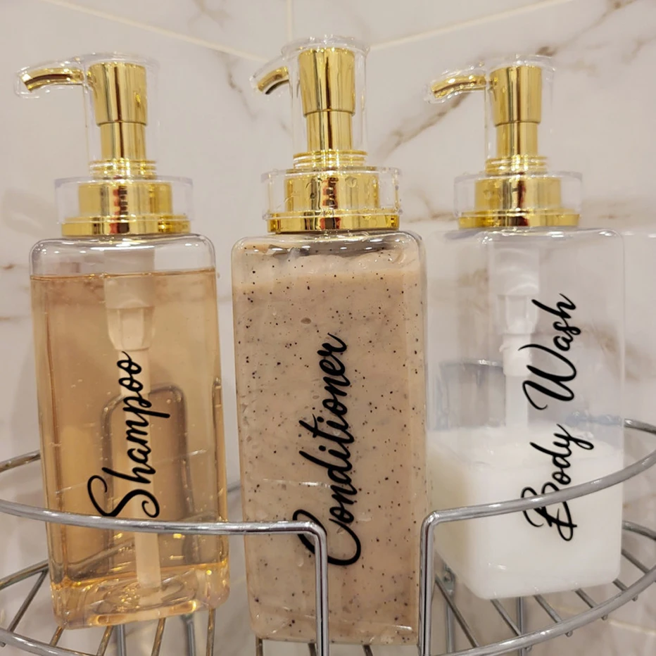 Shampoo and Conditioner Body Wash Dispenser 500ml/16.9oz laundry detergent dispenser For Bathroom Shower Countertop Soap Dispenser Bottle Square Shampoo Bottle