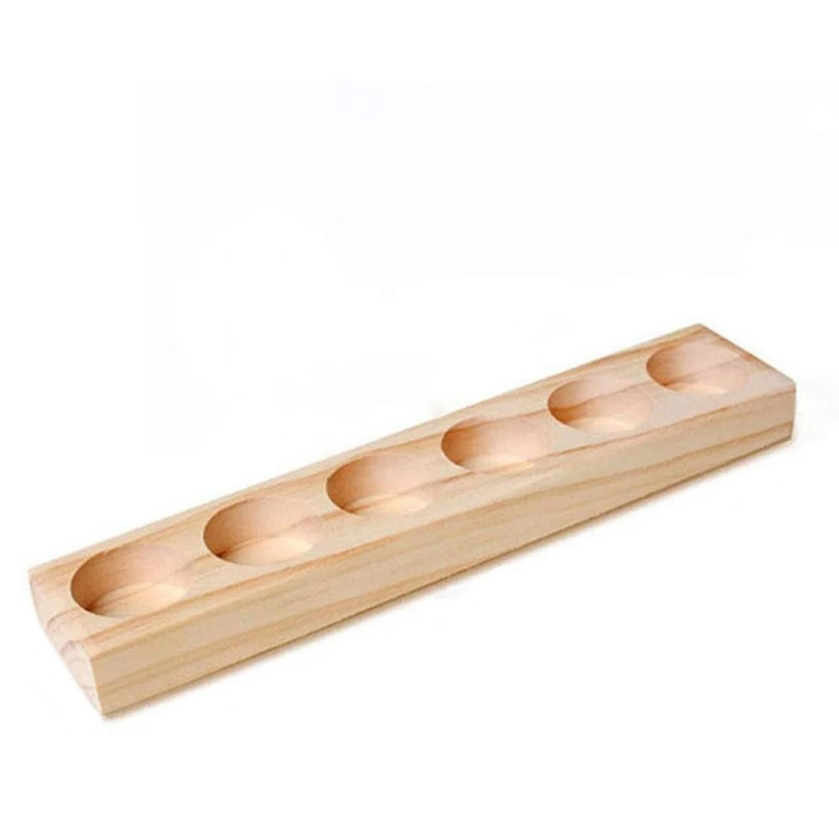 1-Tier Wooden Essential Oil Display Storage Organizer Holder Stand - 6 Slots Natural Hard Pine Wood Rack 2