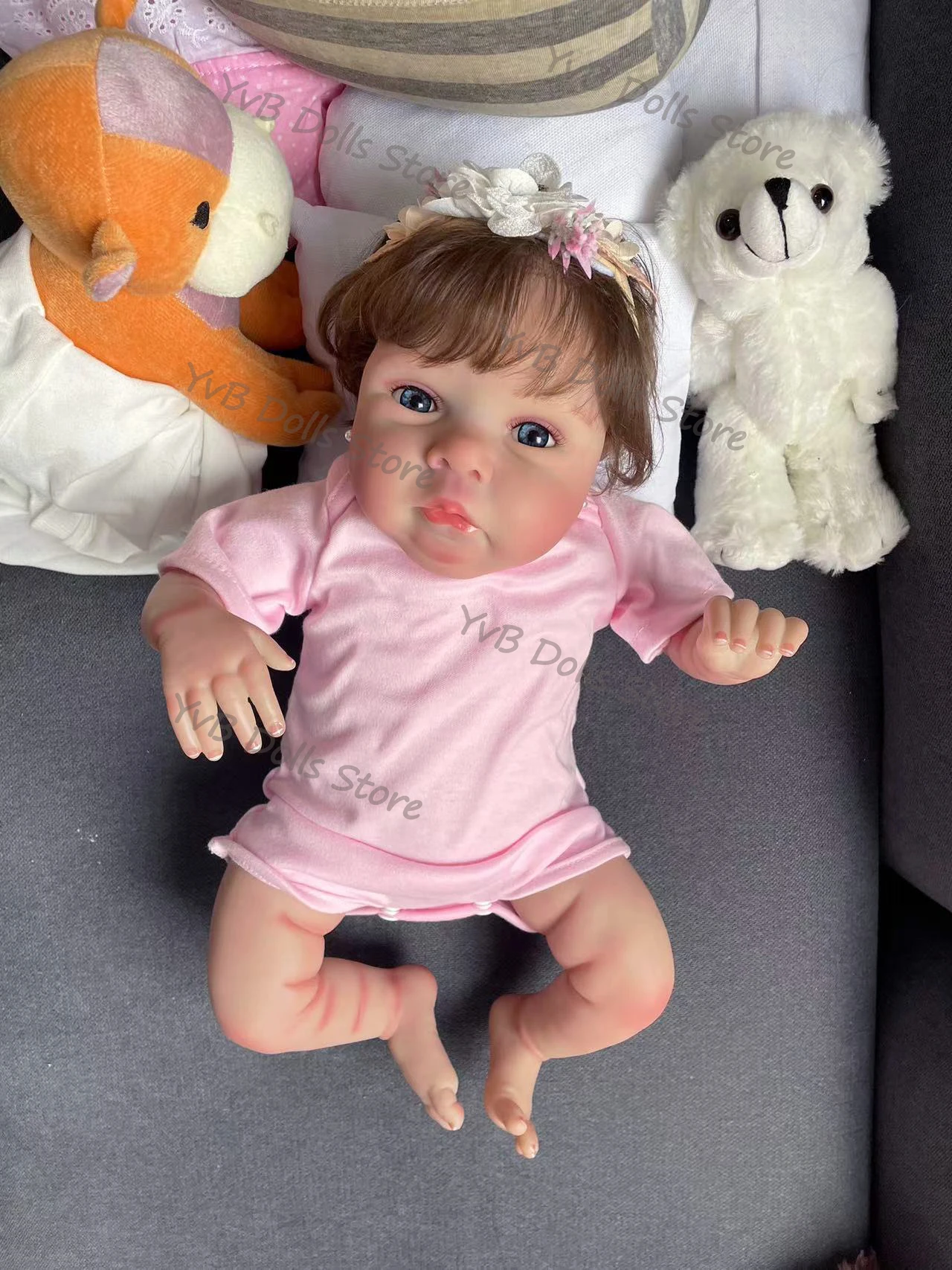 

48cm Miley Newborn Baby Dolls Reborn Bebe Cute Baby Lifelike Soft Touch 3D Painted Skin Visible Veins Handmade Dolls