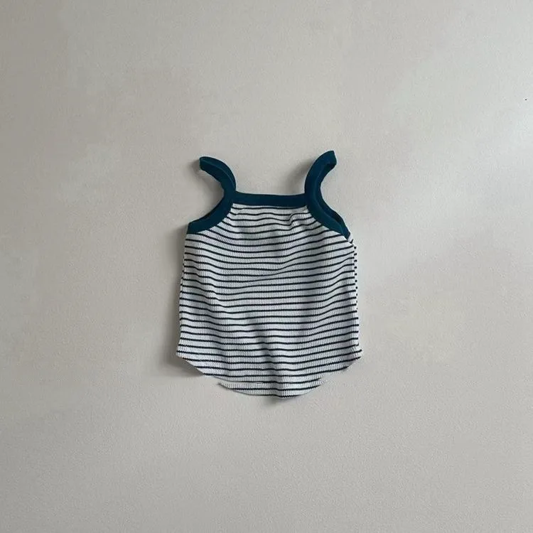 Description Picture 6 of item2025 Summer New Baby Sleeveless Clothes Set Infant Boy Girl Waffle Sling Vest + Shorts 2pcs Suit Toddler Casual Striped Outfits