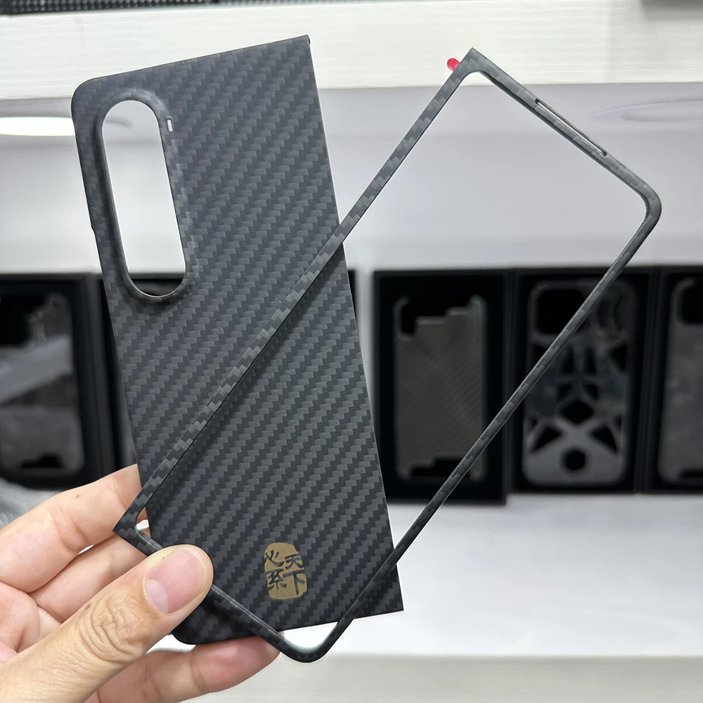 

New Real Aramid Fiber For Samung Galaxy Z Fold 4 Anti-fall Carbon Ultra Thin Buine Z Fold 4 5G Phone Hard Case Cover