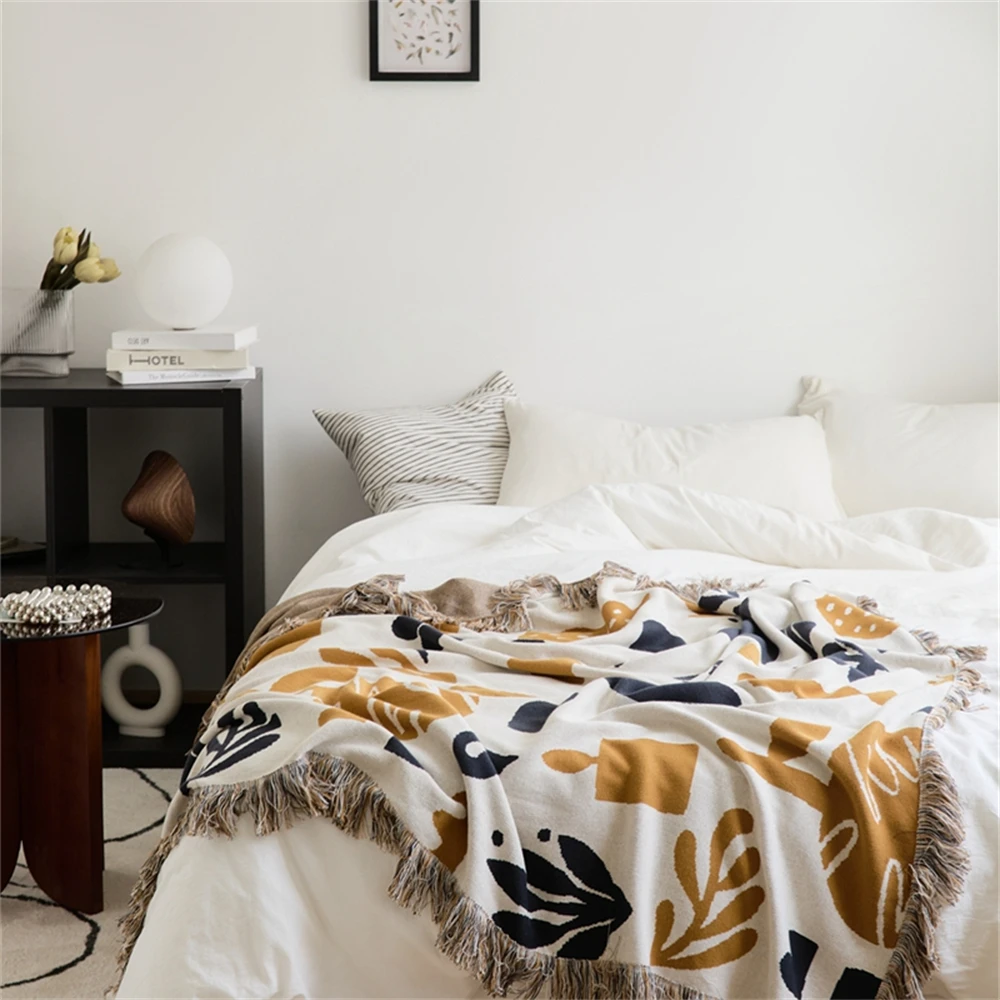 

Bohemian Knitted Blanket Portable Air Conditioning Cotton Blankets For Beds Office Napping Throw Blanket Shawl Sofa Towel Cover
