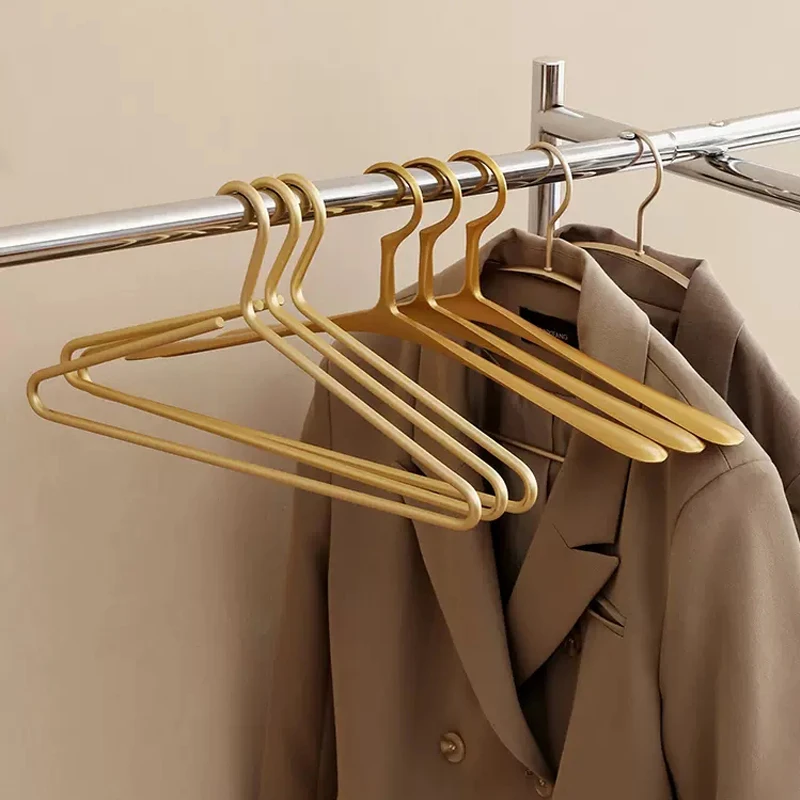 5pcs Coat Hanger Solid Aluminum Alloy Storage Rack Modern Household Wardrobe Clothing Organizer Cloth Store Hanging Display Rack