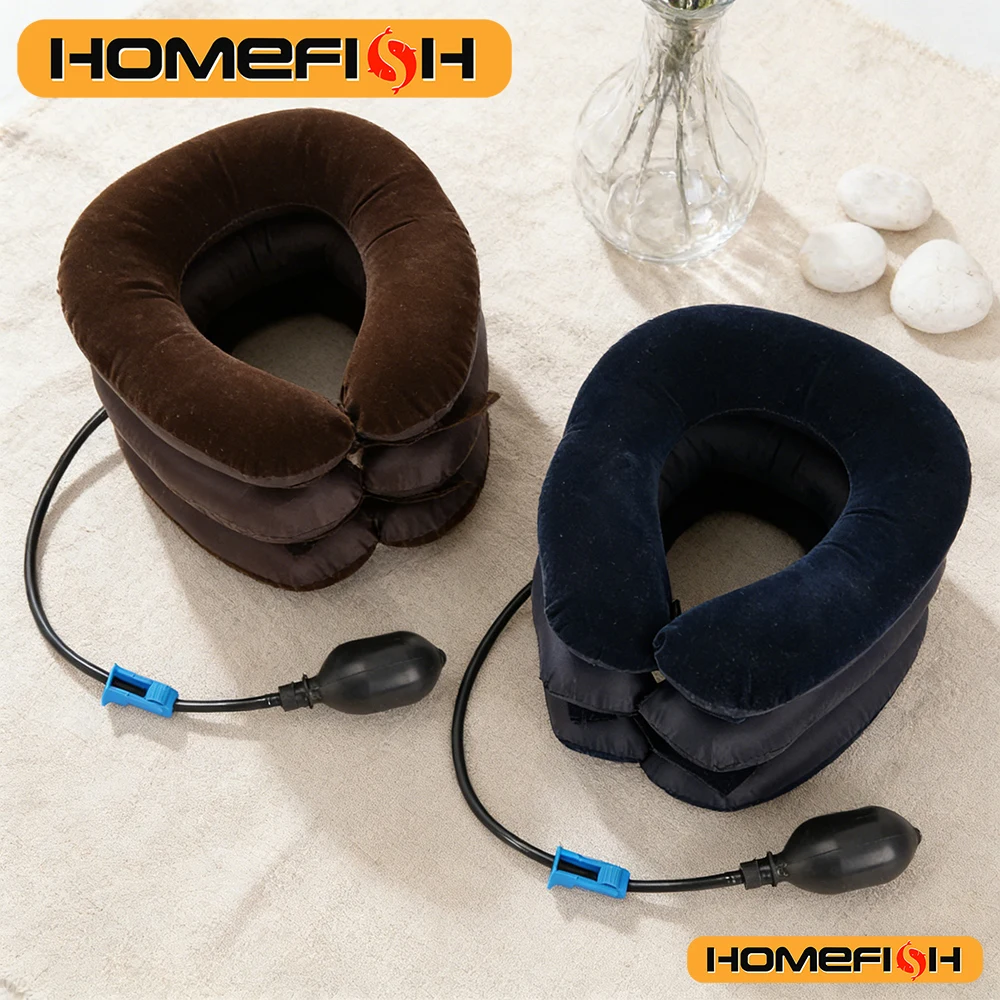 Inflatable Air Cervical Traction Neck Stretcher 1 Tube Orthopedic Pillow Collar Pain Relief Medical Tractor