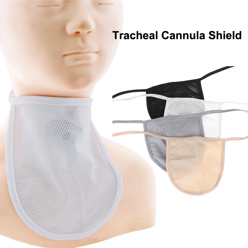 Adjustable Tracheal Cannula Throat Curtain Tracheostomy Tube Wind Cap Dust Cover White Black Nude Patient Care Nursing Pad