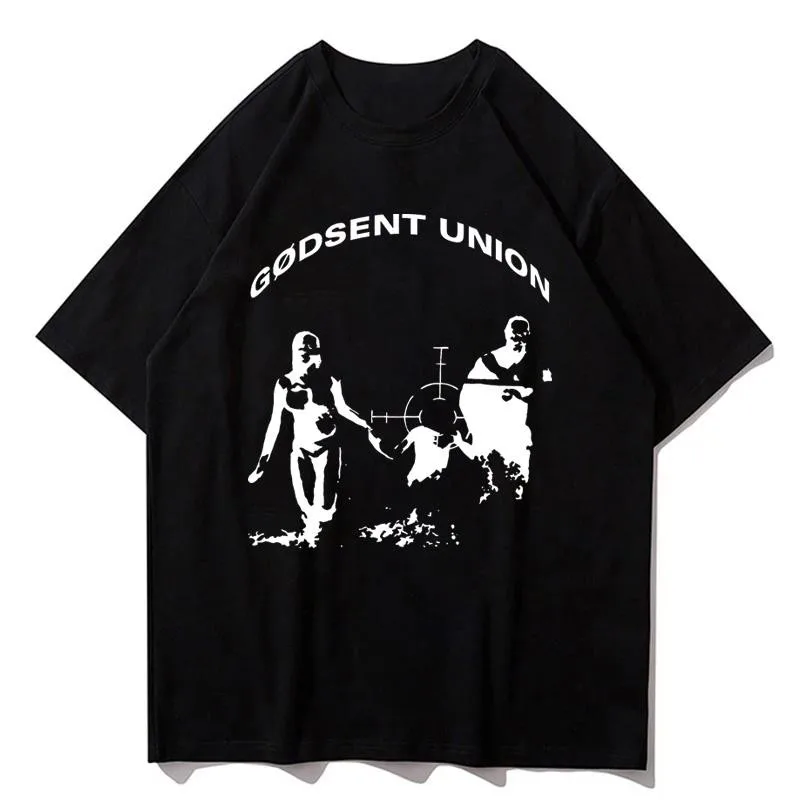 

Punk Oversized Men's Cotton T-Shirt Short Sleeve Y2k Top Manga Graphic Print Tees Vintage Aesthetic Harajuku Streetwear Clothing