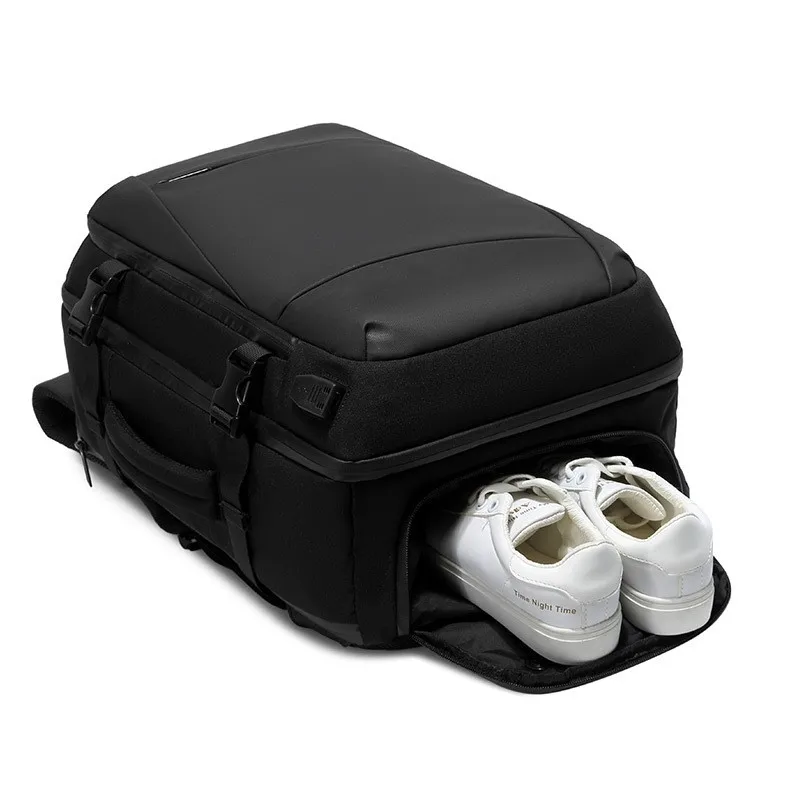 Men's bag, large capacity backpack, 15.6-inch, 16 inch computer backpack, men's shoe compartment, dry and wet separation layer,