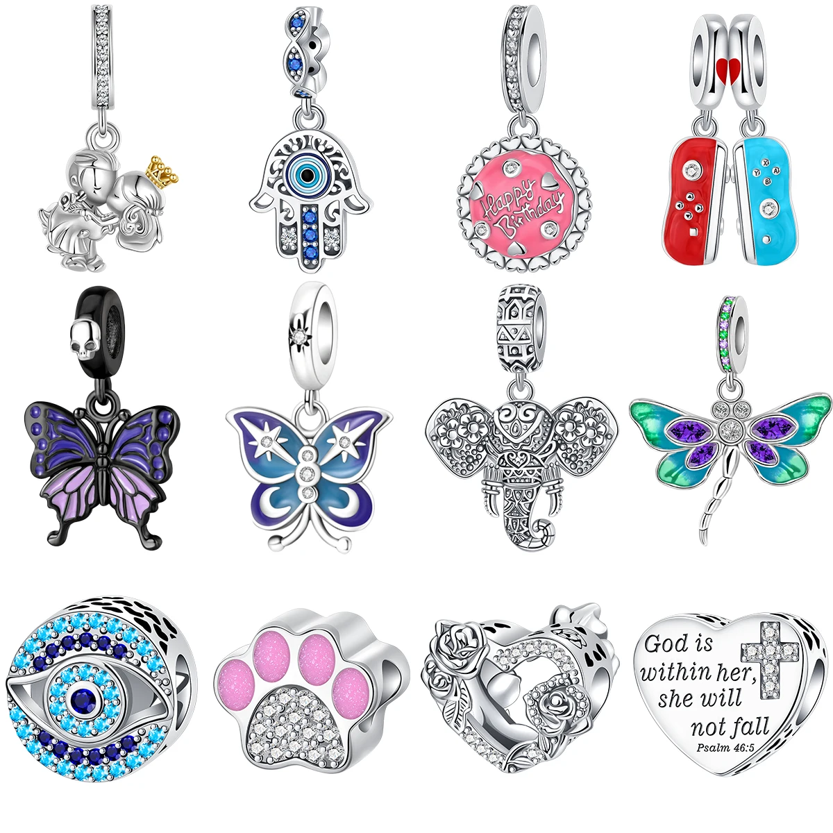 

2023 New 925 Sterling Silver Hand Butterfly Heart Pendant DIY Fine beads Fit Original Pandora Charm Bracelet Jewelry