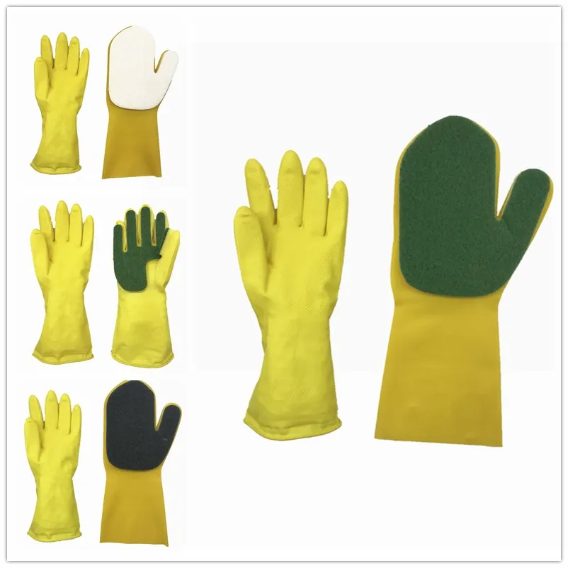 Magic Rubber Silicone Dish Washing Gloves Kitchen Sponge for washing Household Latex