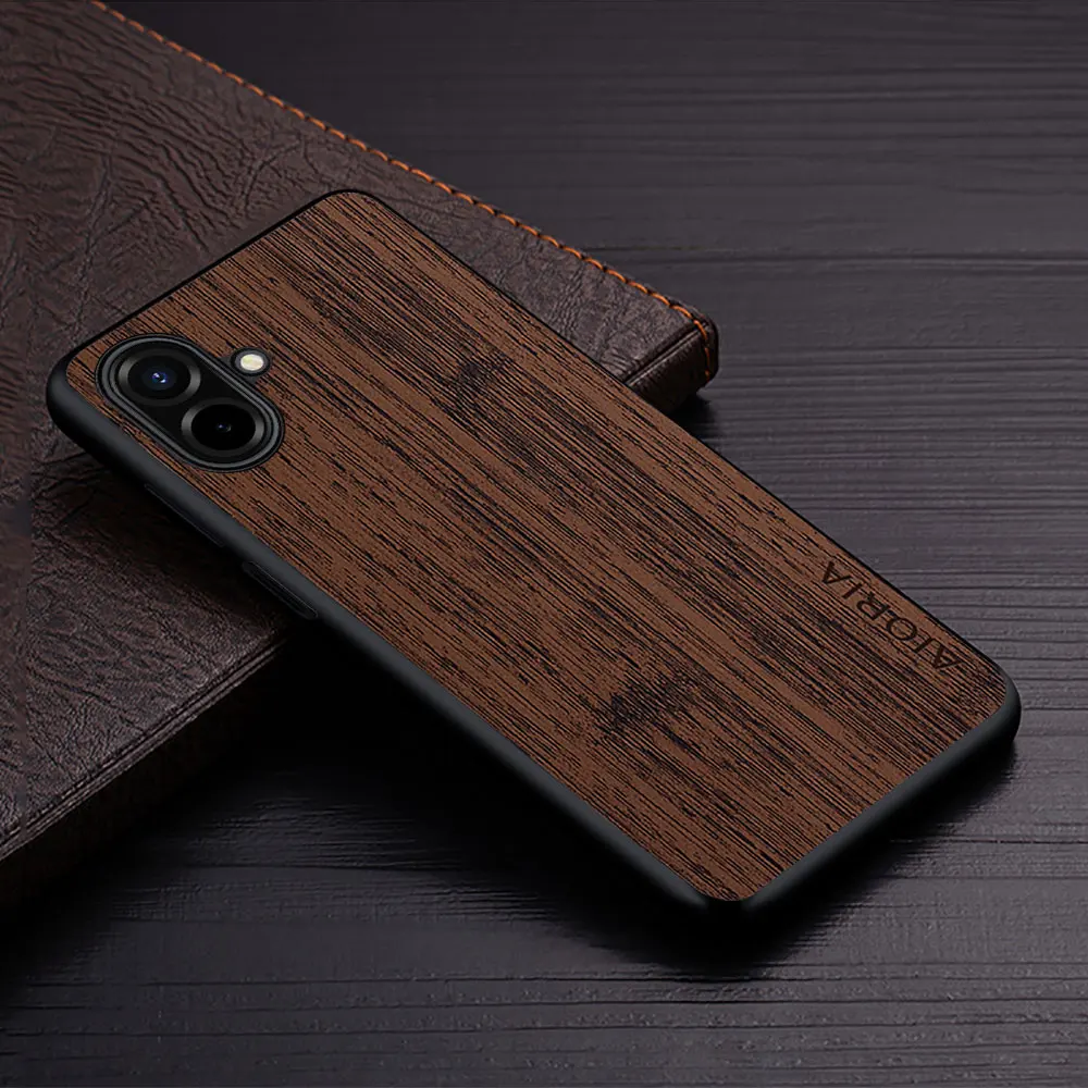 Wood Grain PU Leather Cover