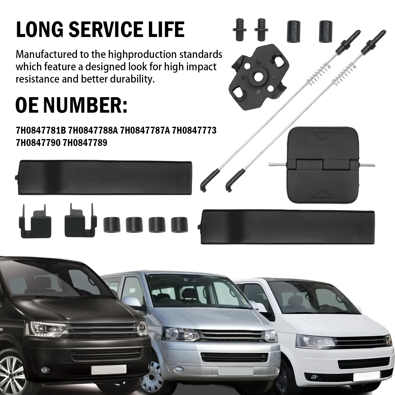 7H0847781B 슬라이딩 도어 창문 유리 핸들 래치 수리 키트 VW 트랜스포터 T5 T6 멀티밴 카라벨 7H0847788A