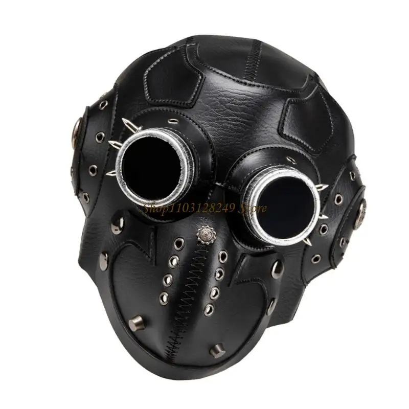 N5KD Steampunk 페이스 마스크 조정 가능한 코스프레 오토바이 타기 고딕 파티 의상 액세서리 소품 통기성 마스크