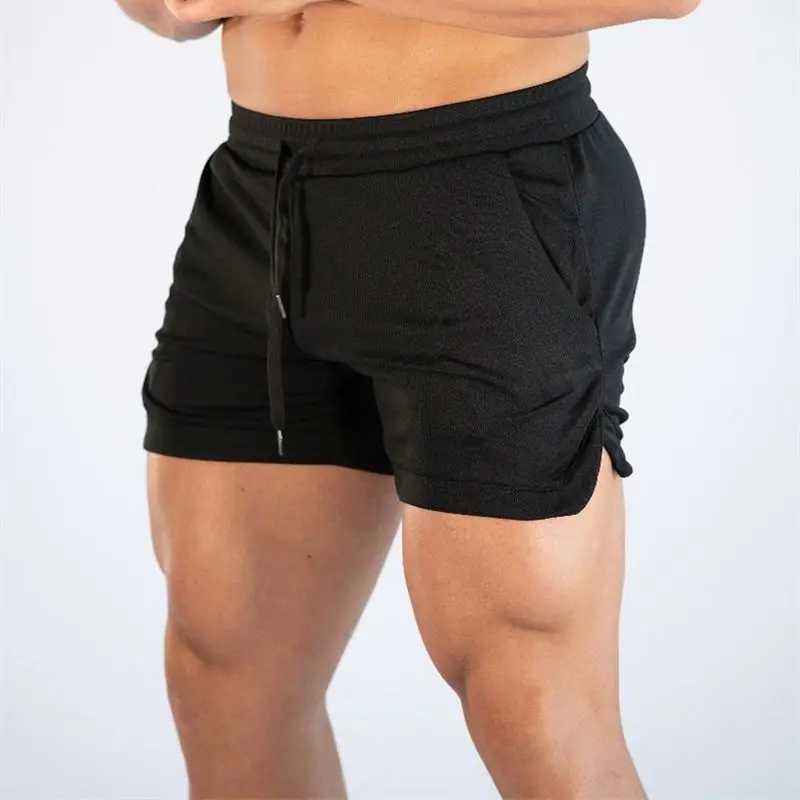 Summer New Beach Casual Men's Shorts Mesh Quick Dried Sports Pants Solid Color Running Exercise Triad Pants