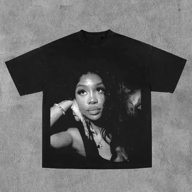 Rappeur SZA MARIAS Lamar Tee Grand National Hommes Femmes Vêtements Harajuku Vintage Unisexe Haute Qualité Coton Vêtements Cadeaux pour les Fans 1