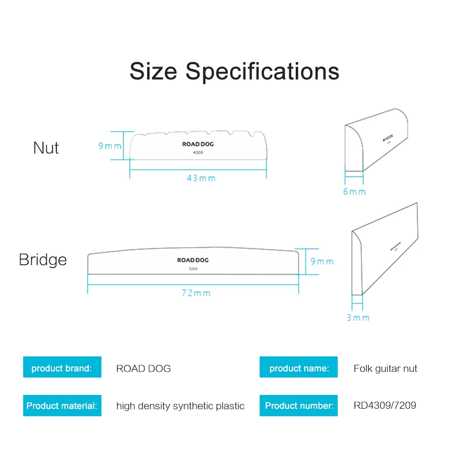 BATESMUSIC 어쿠스틱 기타 너트, 6 현 안장 너트, 어쿠스틱 기타용 슬롯