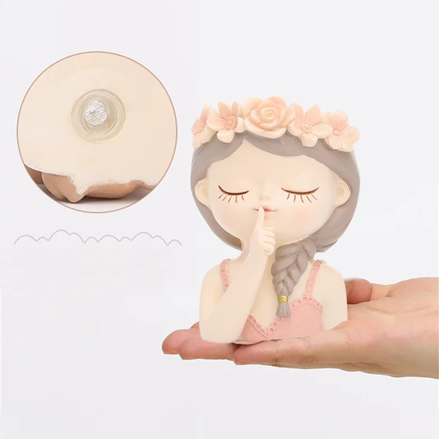 Aranyos Virág Edény Rajzfilm Lány Arc Pozsgás Növények Növényi Pot Mini Kis Gyanta Fej Ültetvényes Virágkert Díszek Dekoráció Otthon - Image 5