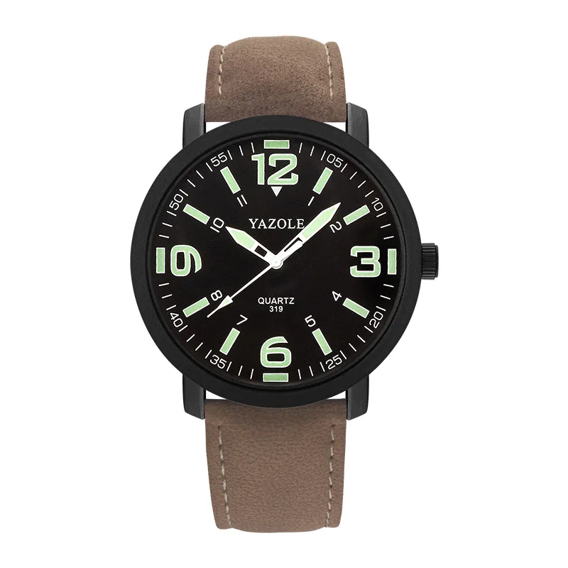 Luxury Unisex Night-Light Quartz Leather Wristwatch