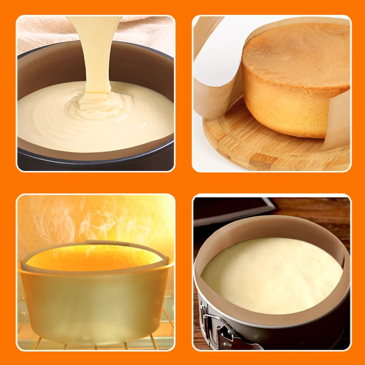 Non stick cake tin liner for 5 to 8 inch cake molds food grade reusable Air fryer oil isolating pad silicone baking mat