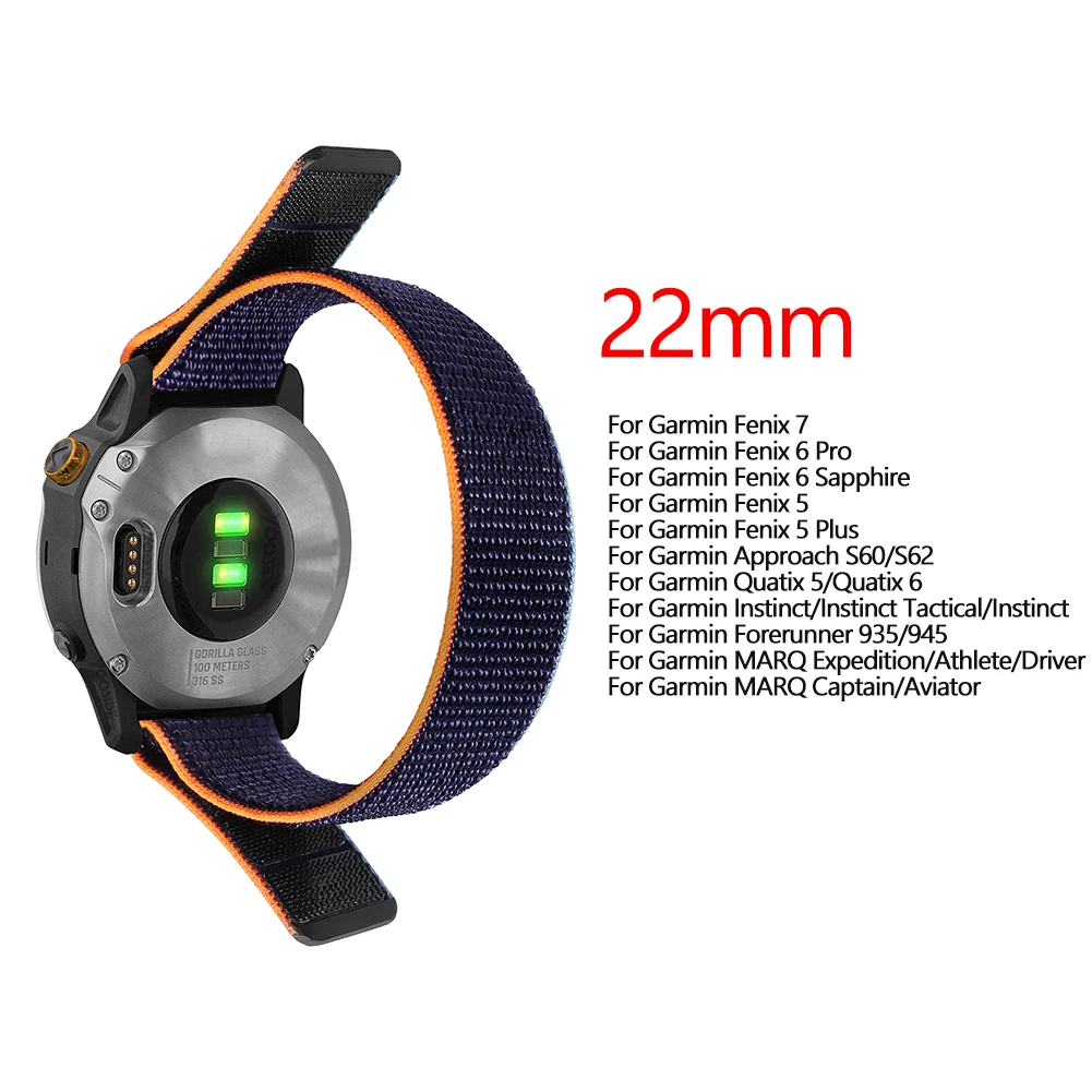 20/22/26mm Nylon Loop Strap For Garmin Fenix 7/7s/7x/6x/6s/6 Pro/5x/5s Watch Band Smartwatch Bracelet - Smart Accessories - AliExpress