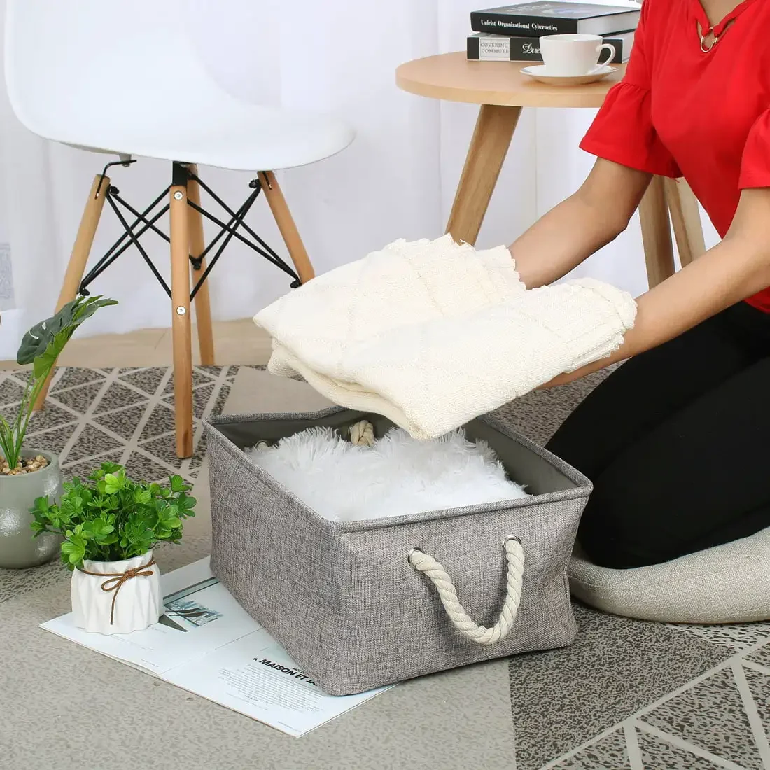 

Collapsible Fabric Storage Bins Basket Toys Towels Storage Container
