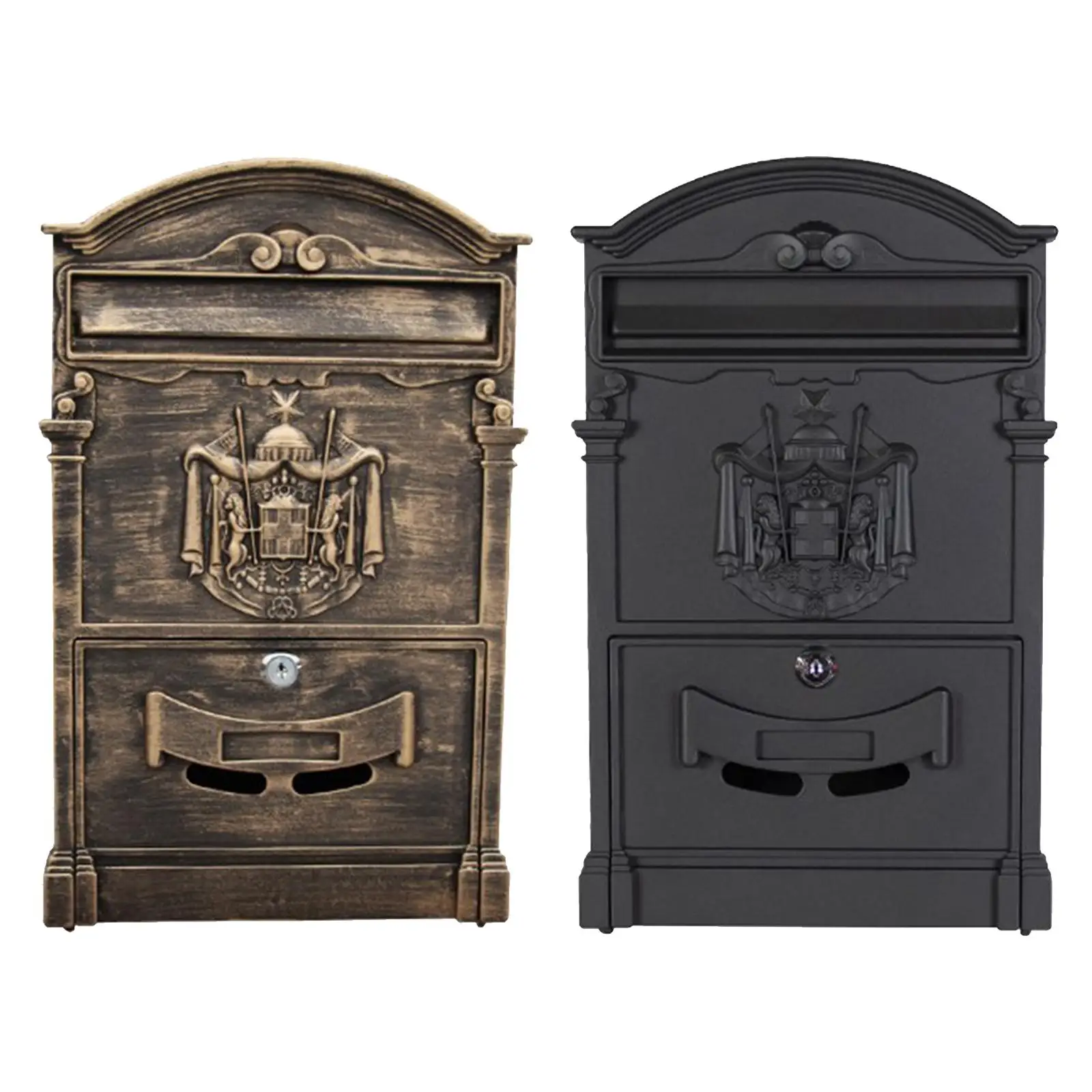 

Retro Vertical Mailbox Large Capacity Newspaper Holder for House or Office