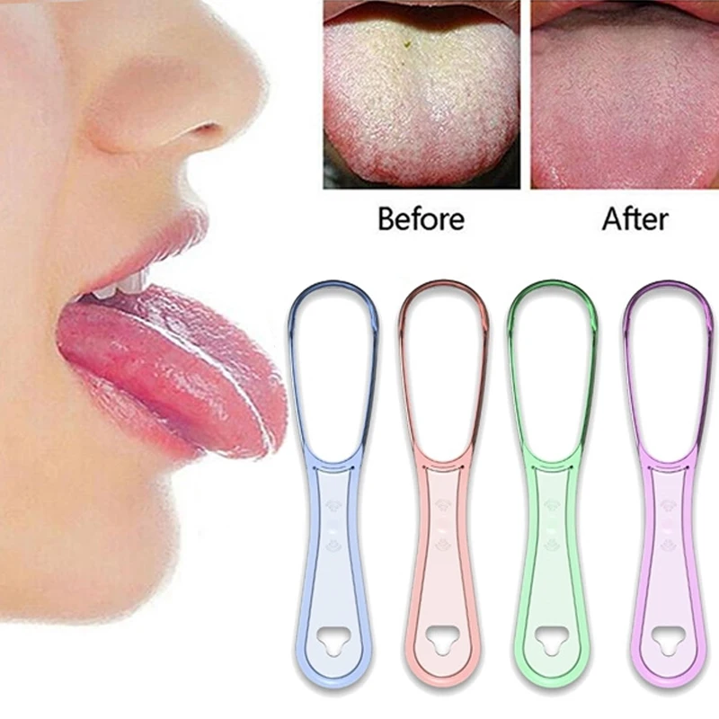 

Tongue Scraper Food Grade Cleaning Scraper Brush Oral Care Hygiene Dental Cleaning Care Bad Breath Keep Breath Fresh 1pcsmakeup