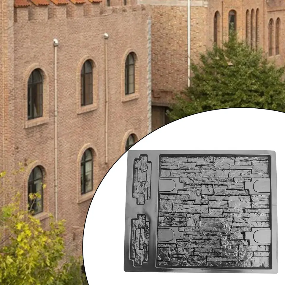 Stampo In Calcestruzzo Muro Pietra Gesso Cemento Piastrelle Decor ABC - Foto 6