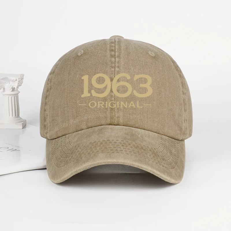 Boné de Beisebol Retrô 1963 Original Estampado Lavado - Ajustável, Para Uso Externo, Casual, Unissex, Estilo Dad Hat - Presente para o Dia dos Pais