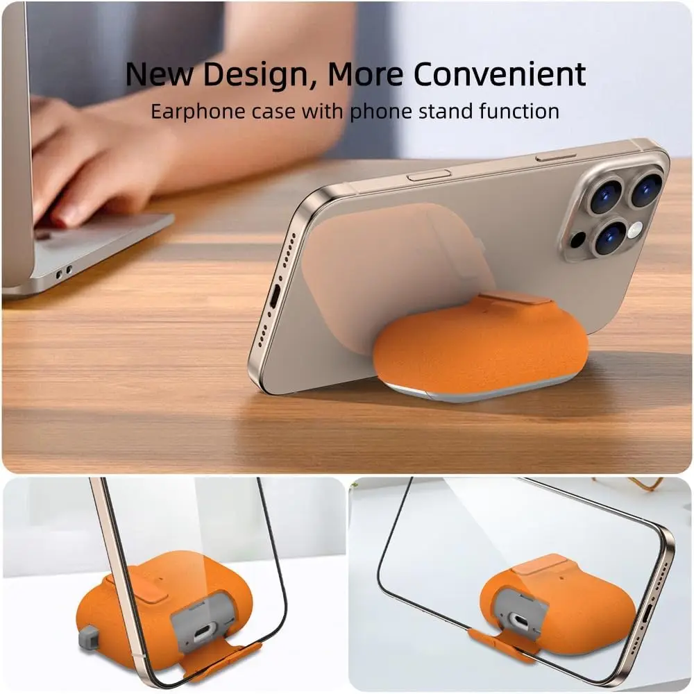 AirPods Pro Protective Case Cover with Phone Stand & Keychain